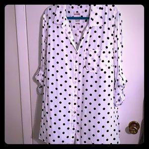 Polka dot button down
